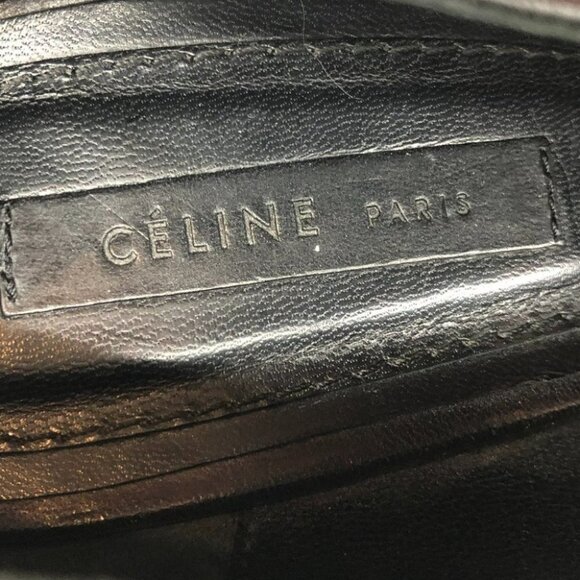 Celine Paris  Black V-Neck peep toe pumps high heel size 37 - Picture 8 of 14